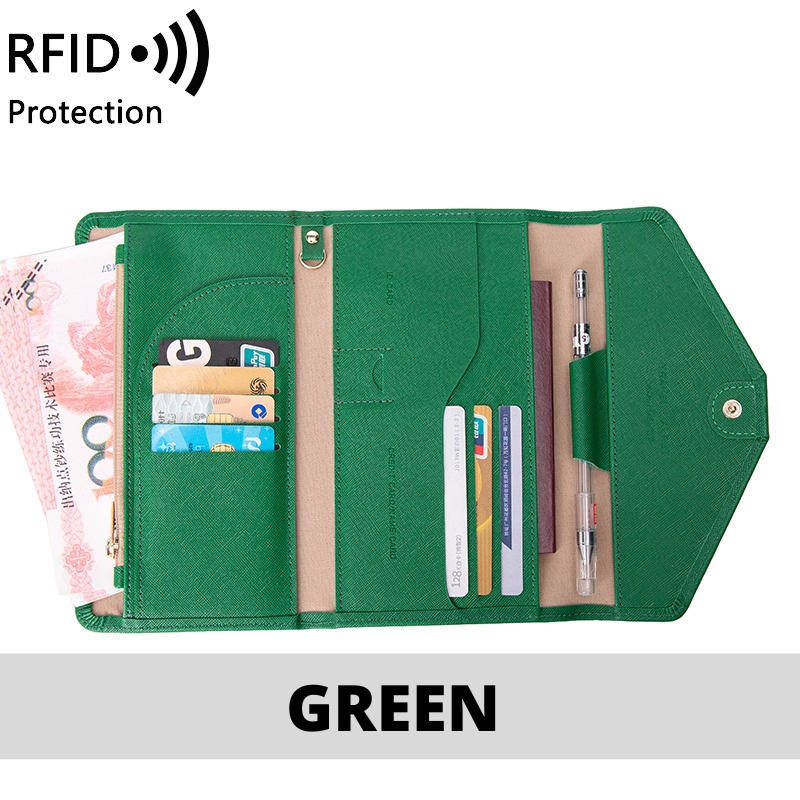 RFID AntiTheft Travel Wallet Passport Holder Document Organizer