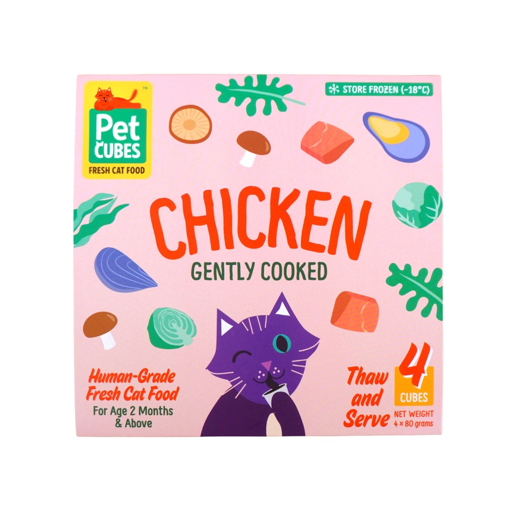 PetCubes Gently Cooked Frozen Cat Food Chicken 1.28 KG Shopee Singapore