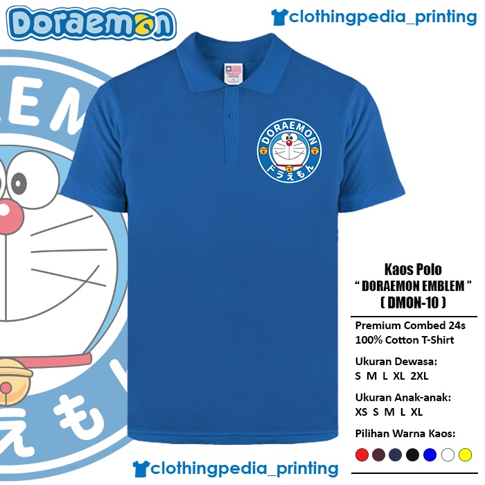 Doraemon Polo Shirt Emblem Pocket Anime Manga Polo Shirt Shopee Singapore