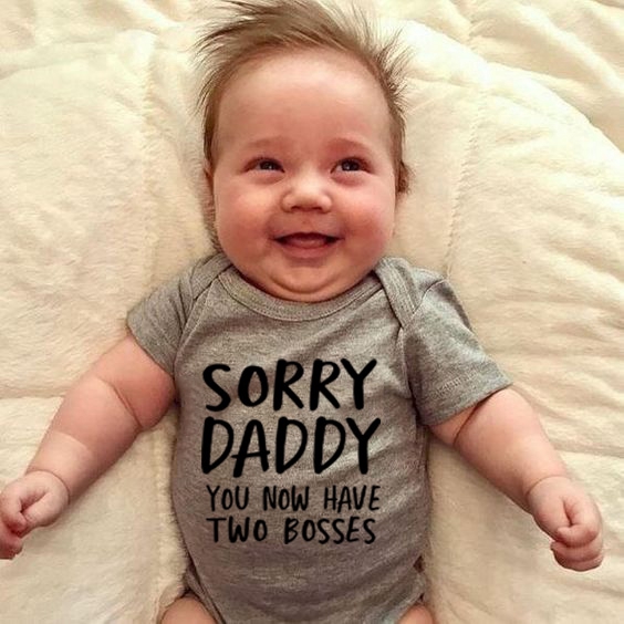 Sorry Daddy You Now Have Two Bosses Print Baby Rompers Infant Newborn