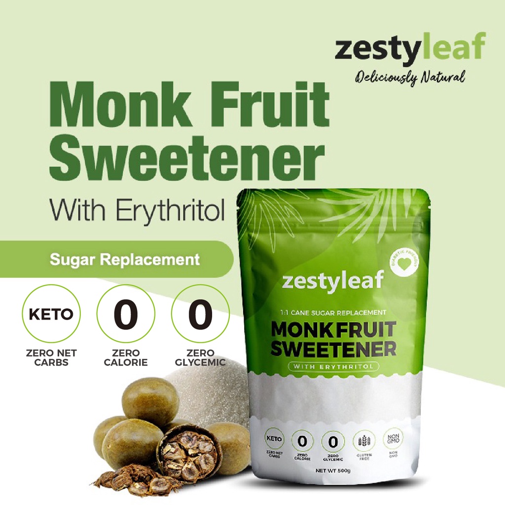 Zest Monk Fruit Sweetener with Erythritol 11 Sugar Replacement Keto