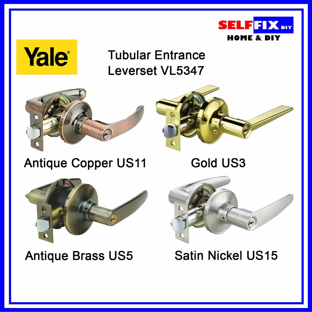 Yale Tubular Entrance Leverset VL5347 Shopee Singapore