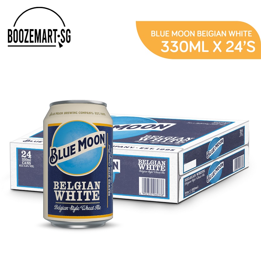 Blue Moon Belgian White Beer CAN 330ml x 24's (BBD Nov2024) Shopee