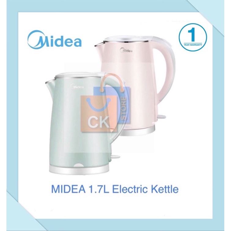 MIDEA 1.7L Electric Jug Kettle MKHJ1705G/ MKHJ1705P (1 Year Warranty