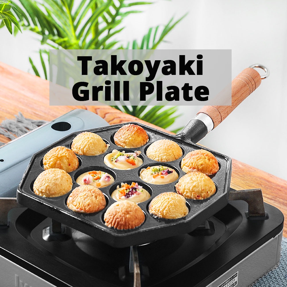 【SG】NonStick Takoyaki Grill Pan Cooking Takoyaki Maker Aluminum Octopus Ball Grill Plate