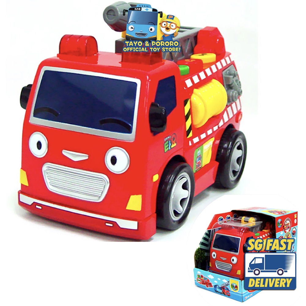Tayo Bus Frank Pull Back Talking Fire Truck with Sound , Children Toys