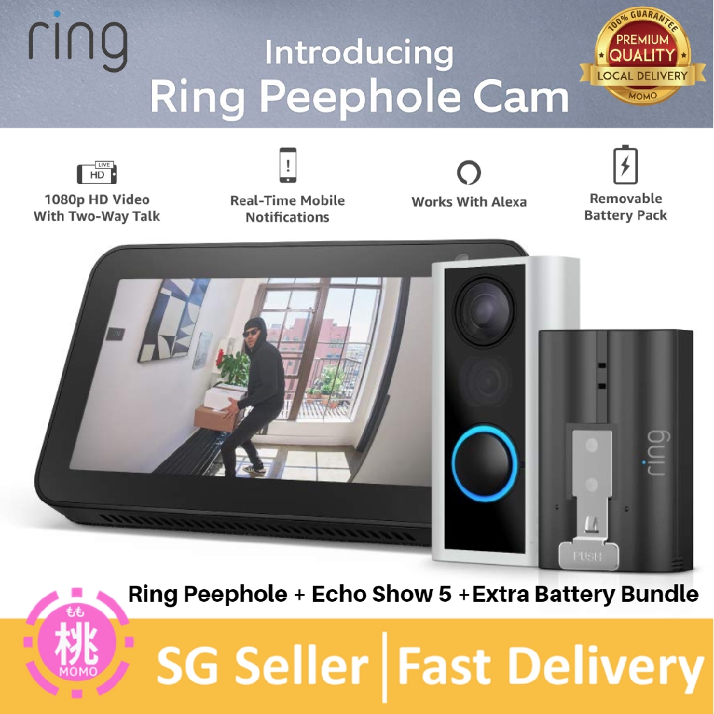 Ring Peephole Camera Smart video doorbell, HD video, 2way talk, easy installation Peephole