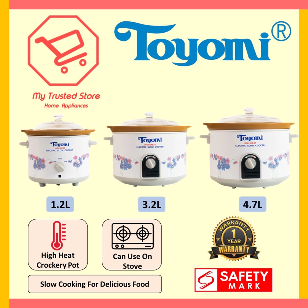 TOYOMI Slow Cooker with High Heat Pot 1.2L HH 1500A / 3.2L HH 3500A / 4
