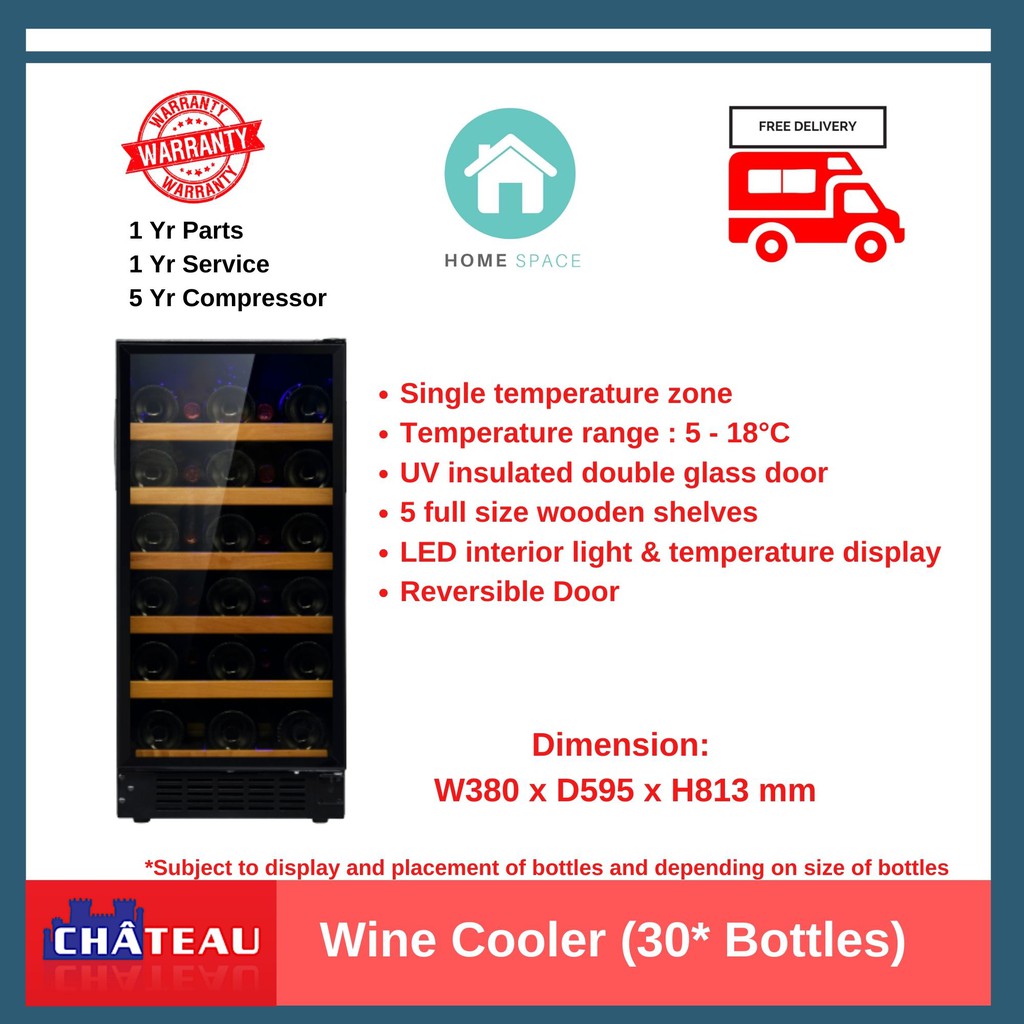 Chateau Wine Cooler (30 Bottles), CW36TH SNS Shopee Singapore