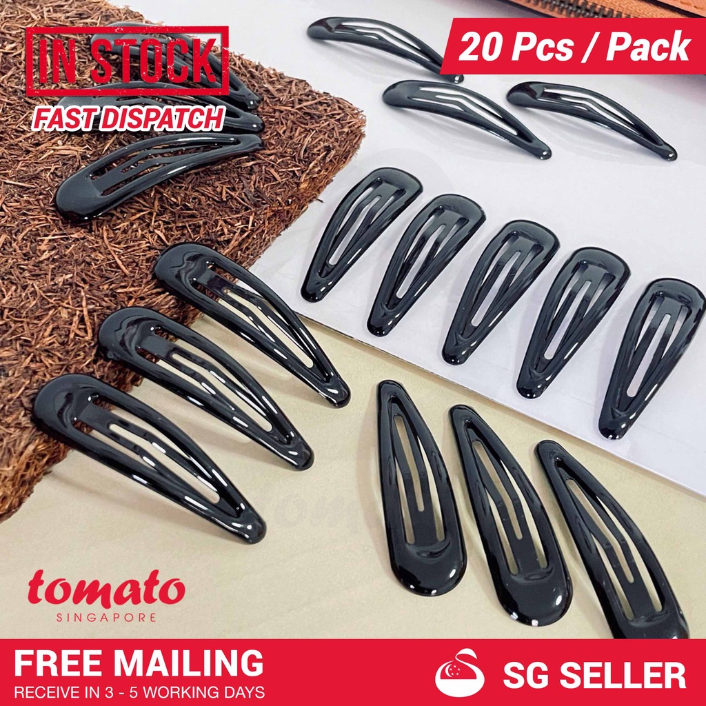 [SG Seller] 20 Pcs Simple Small Black Hair Clips Shopee Singapore