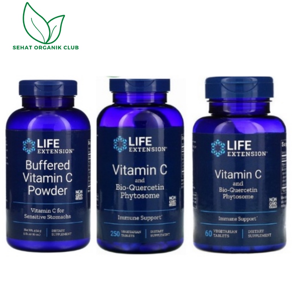 Life Extension Vitamin C and Bio Quercetin Phytosome 60 Tabs; 250 Caps