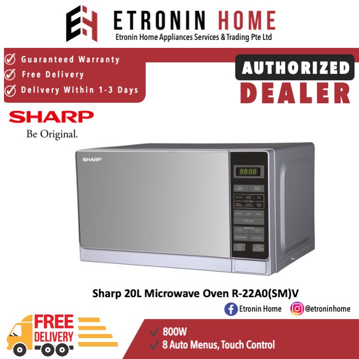 Sharp 20L Microwave Oven R22A0(SM)V Shopee Singapore