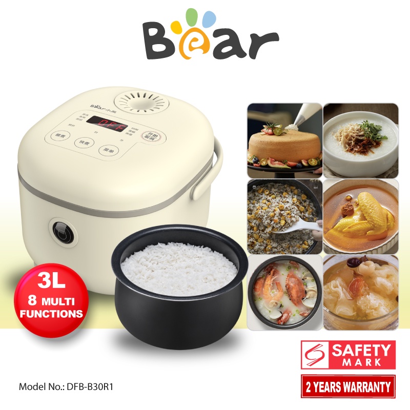 BEAR Rice Cooker Digital Multi Function 3 to 5 Pax(DFBB30R1) Shopee