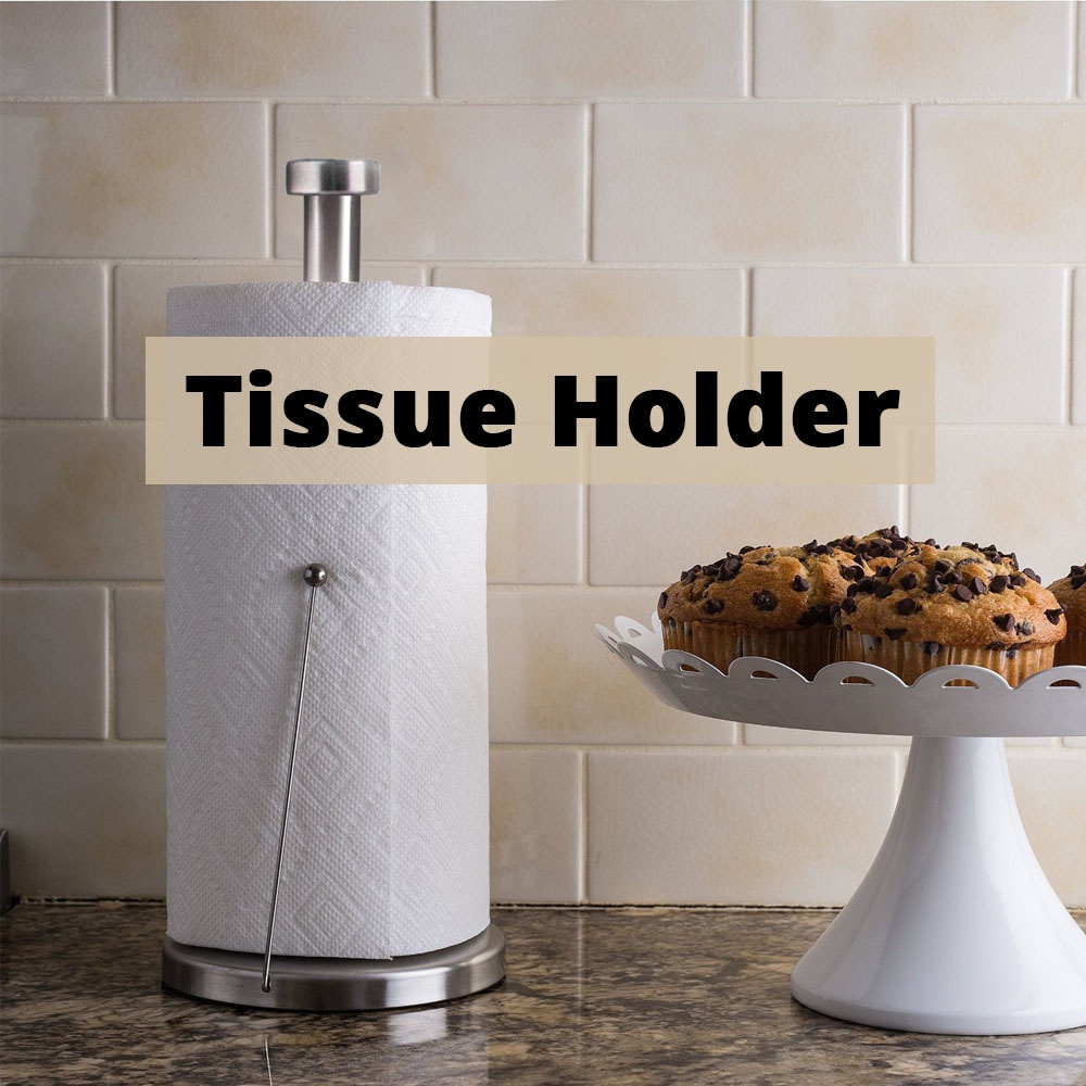 {SG} Kitchen Towel Stand Stainless Steel Kitchen Roll Holder Free