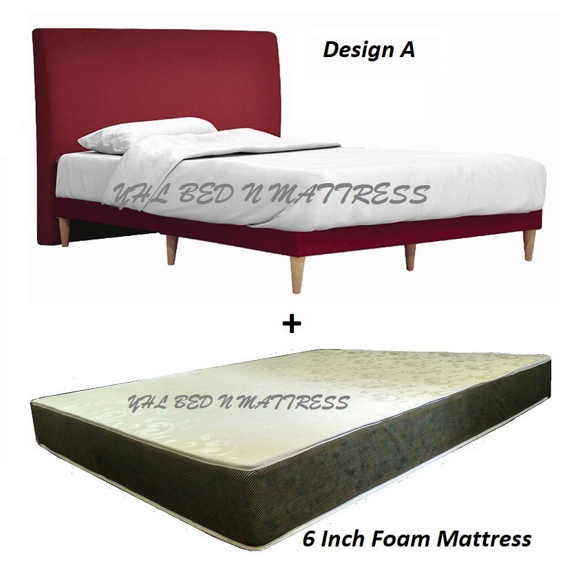YHL Sophia Divan Bed Frame With 6 Inch Foam Mattress (6 Design Of Bed Frame) Shopee Singapore