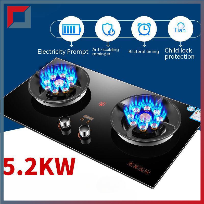 Gas stove, double stove, household gas stove, table type, embedded