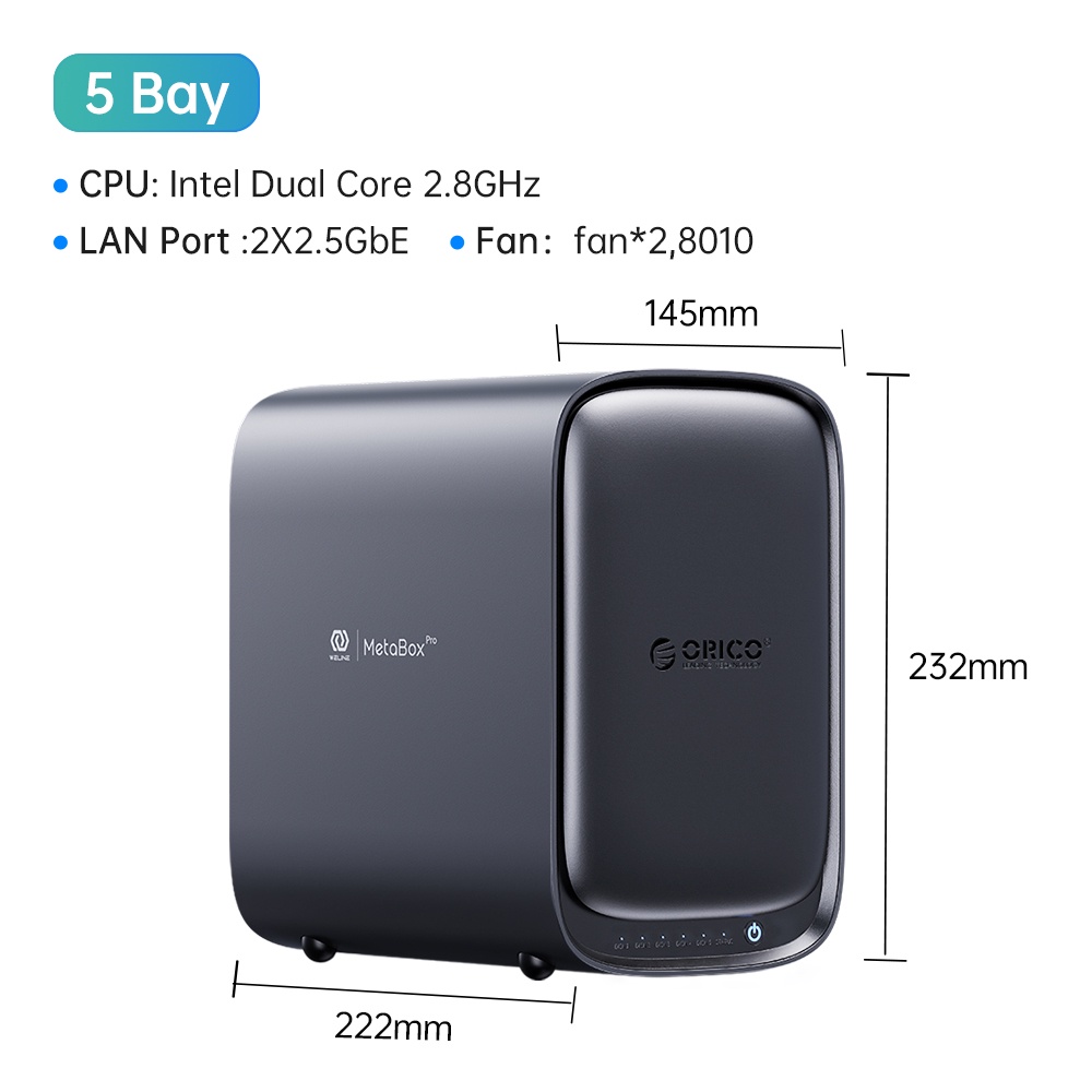 ORICO MetaBox Pro 4GB 5 Bays NAS Private Cloud Media Server /Computer