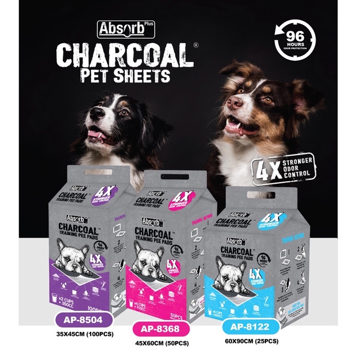 Absorb Plus Charcoal Pet Sheets Dog Cat Pee Pad (3 sizes) Shopee