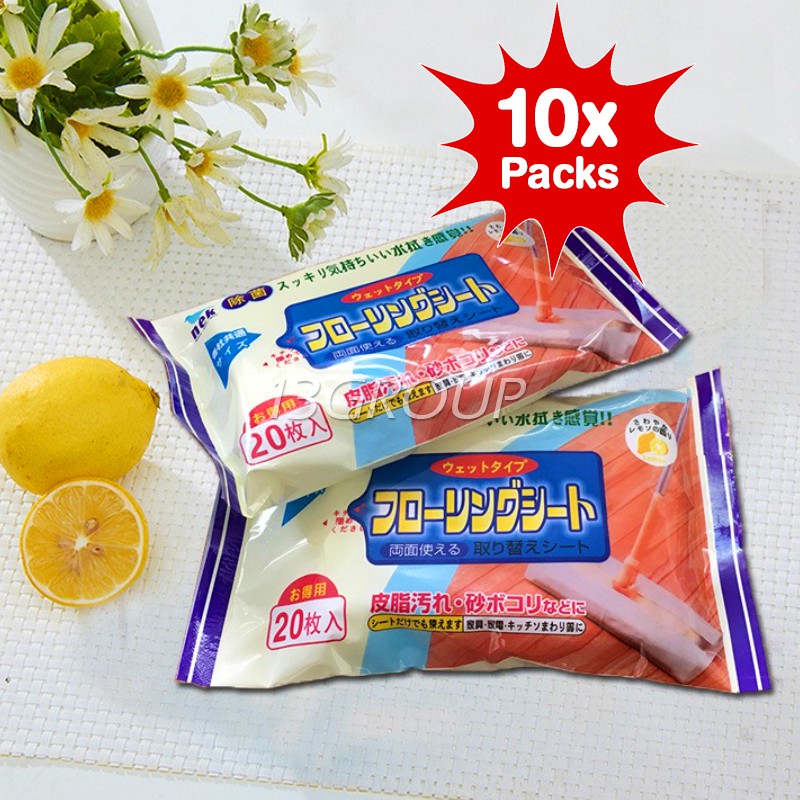 Japan Lemon Scented Floor Wet Wipes, 20s, Bundle Of 10 Shopee Singapore