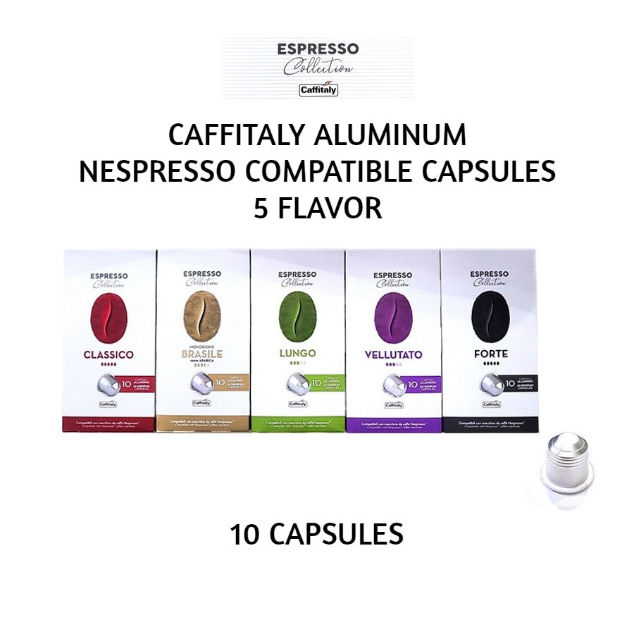 'CAFFITALY' Nespresso 'Aluminum' Coffee Capsules 5 Flavors (10 capsules