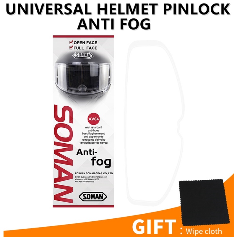 UNIVERSAL PINLOCK ANTI FOG PIN LOCK ANTIFOG FULL FACE OPEN FACE SOMAN