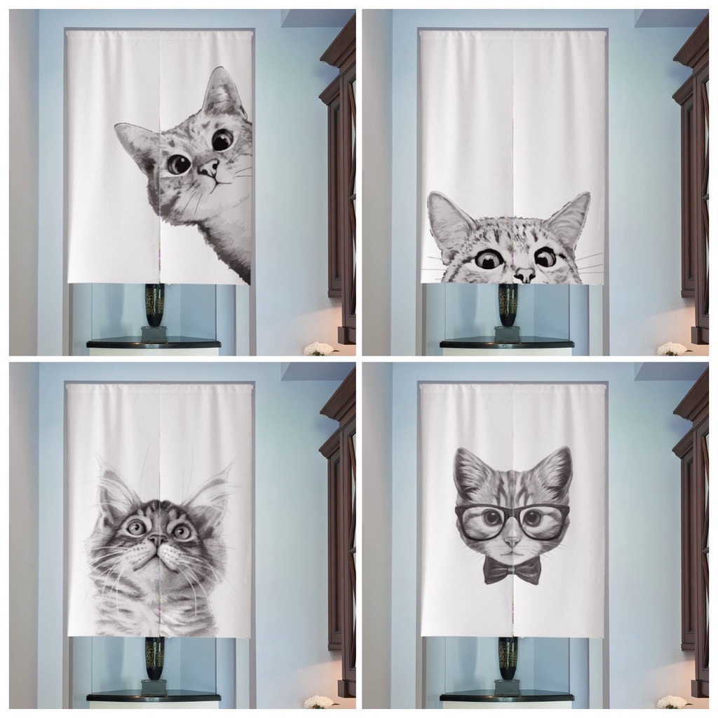 Custom Door Curtain Half Height Doorway Curtain Cat for Restaurant