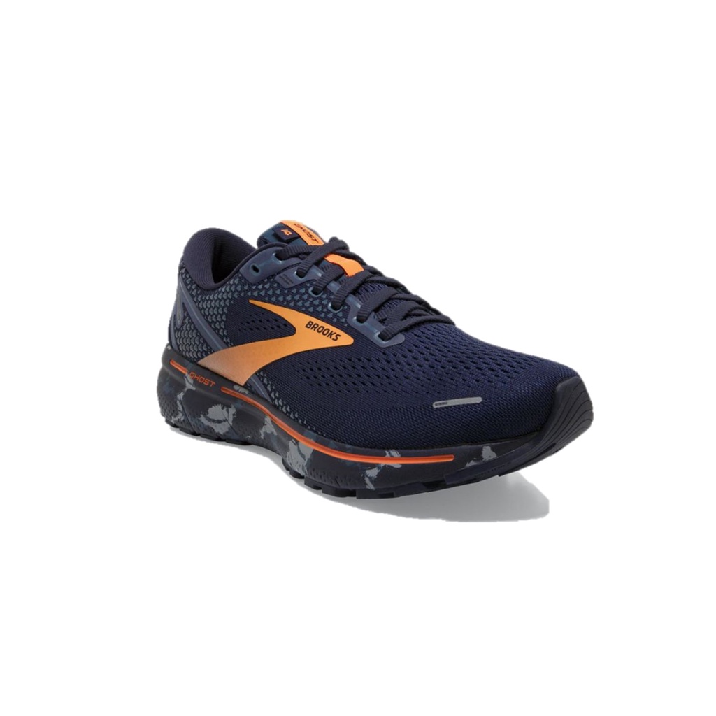 Brooks Ghost 14 Men's Running Shoes (Navy/Grey/Orange) Shopee Singapore