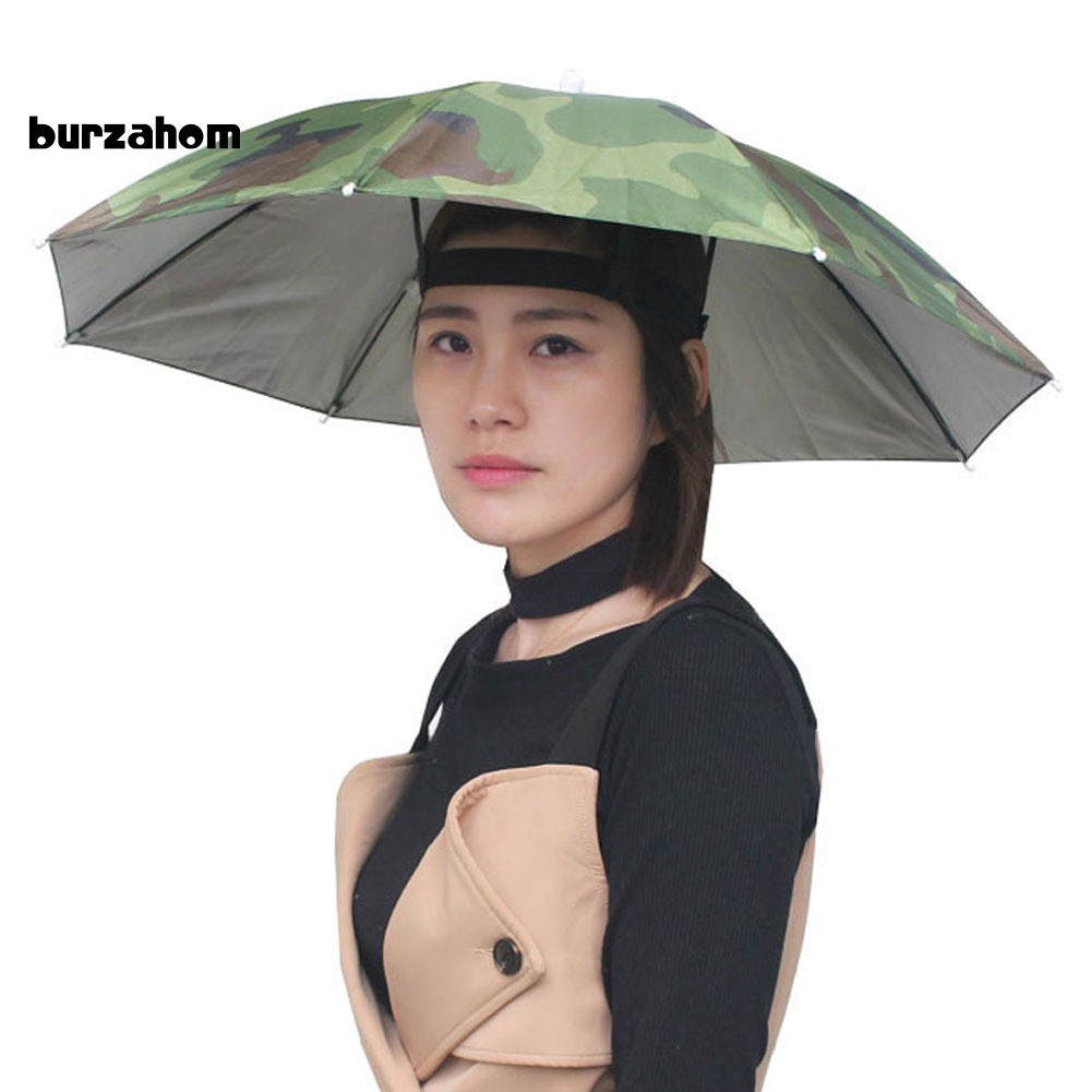 Bur_Outdoor Foldable AntiRain Sun Shade Adult Head Umbrella Fishing