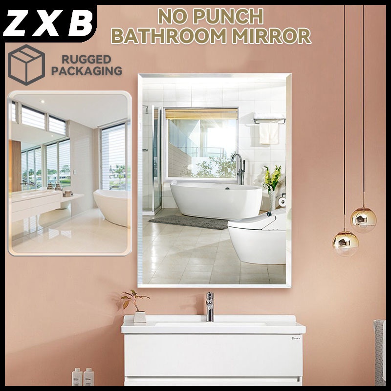 No Punch Bathroom Mirror Toilet Mirror Vanity Wall Hanging/adhesive