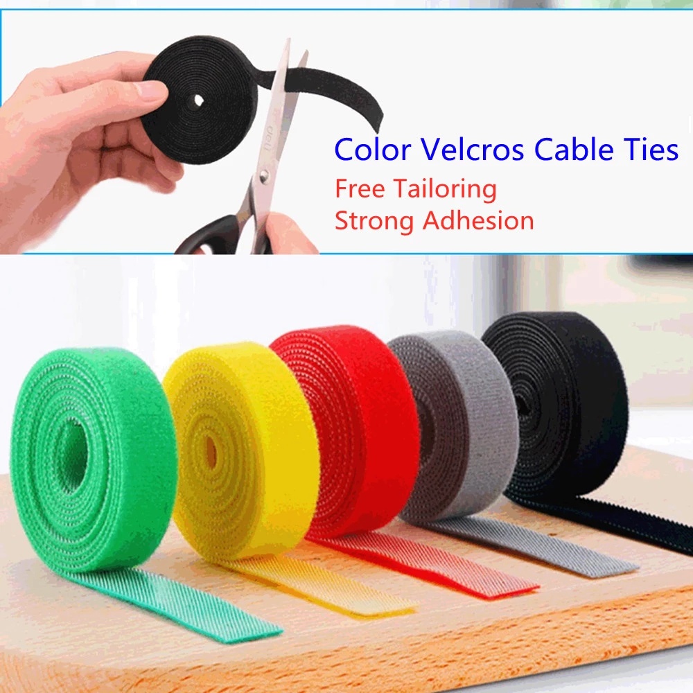 5M Velcros Nylon Cable Ties Reusable Self Adhesive Fastener Tape Strong