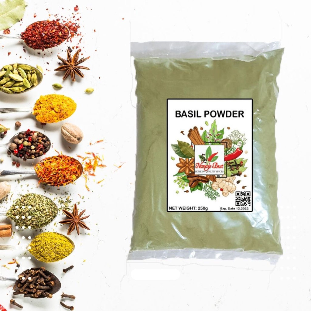 NanaysBest Basil Powder 250 grams Dried Basil Powder Basil Leaves