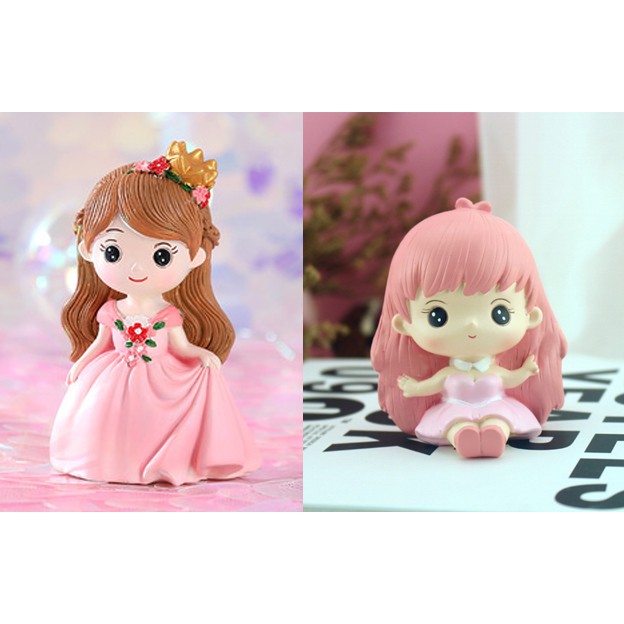  Princess Girl Figurines Cake Topper & Decoration / soft clay / Birthday Party for Baby Shower