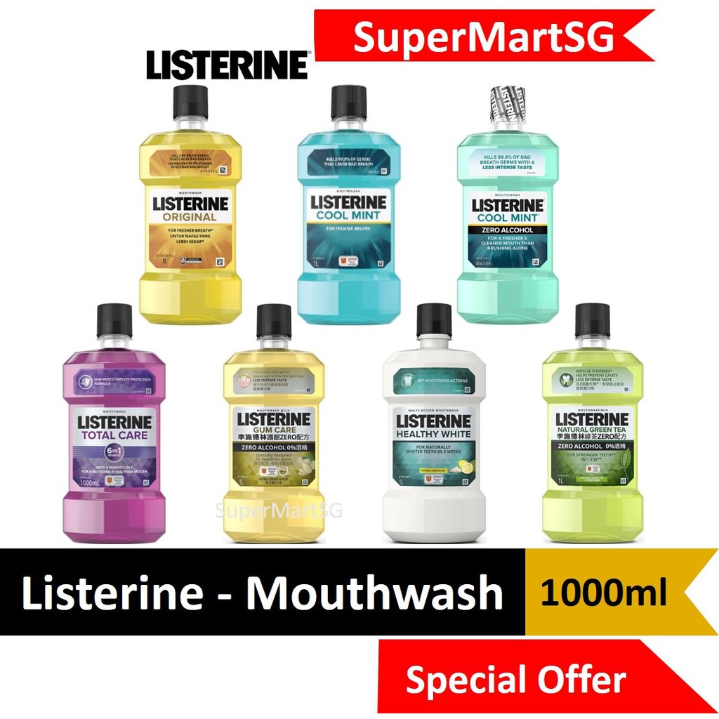 Listerine Antiseptic Mouthwash 1000ml Shopee Singapore