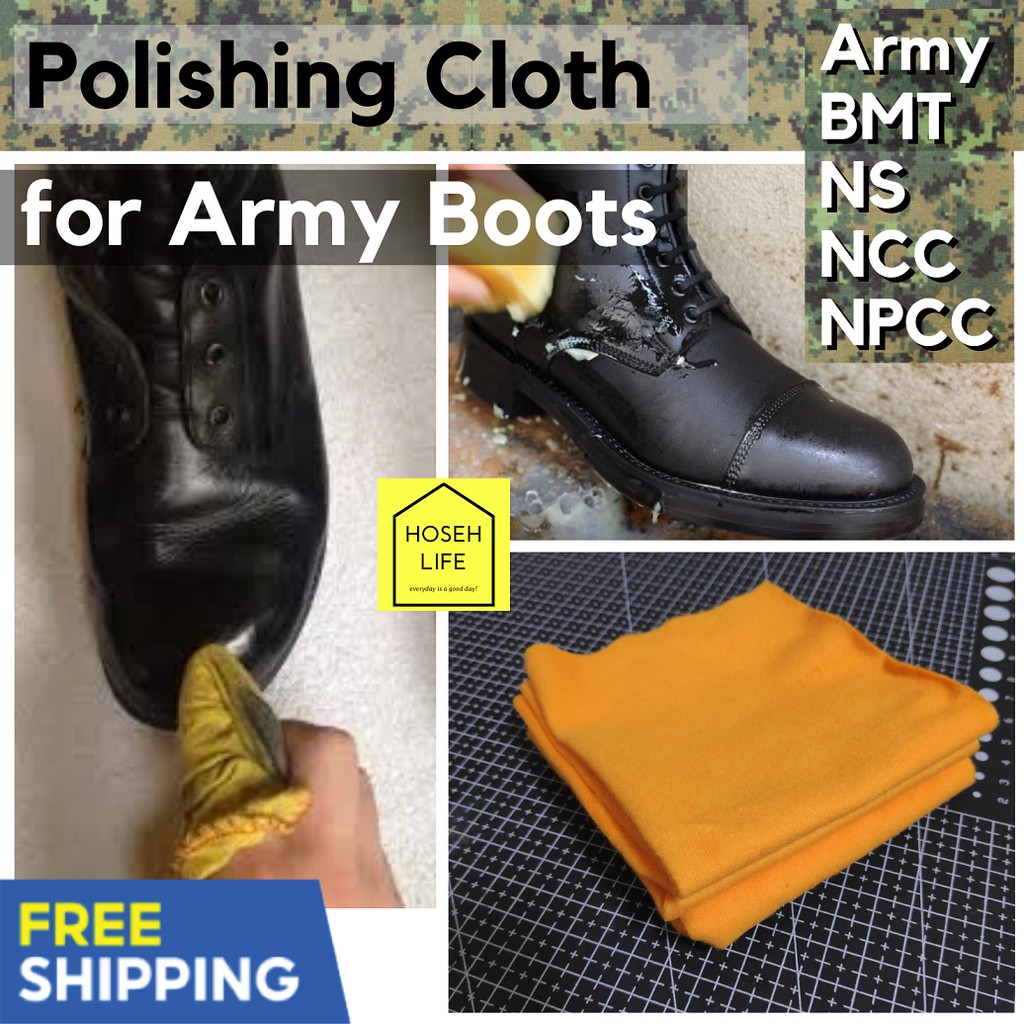 cheapest in SG stock BMT Army boot polishing cloth NS NSF NCC NPCC Reservist standard boots