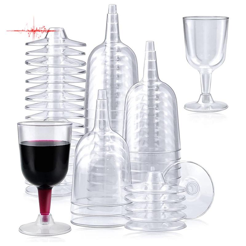 50Pcs Clear Plastic Wine Glass Recyclable, Disposable & Reusable Cups
