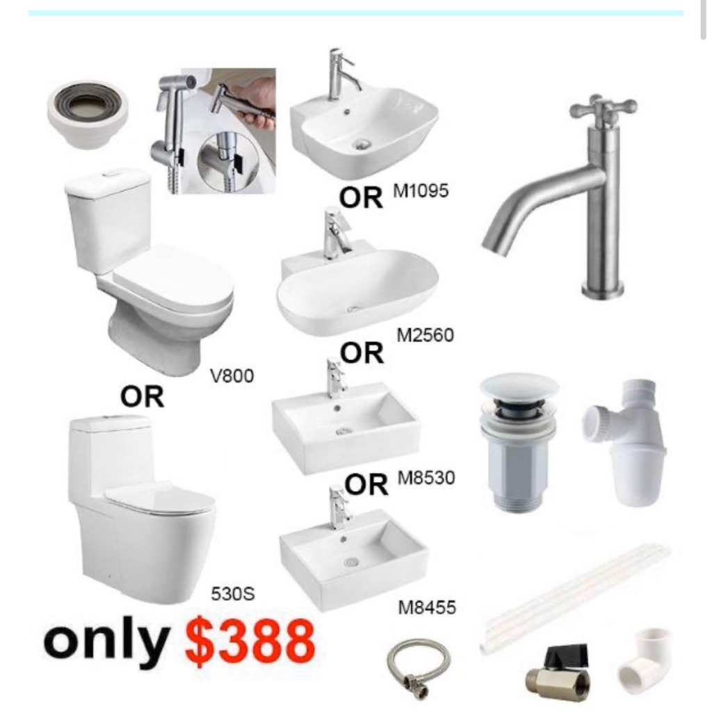 PremiumEconomy Class Toilet Bowl & Basin Package Shopee Singapore
