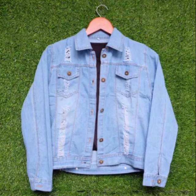 Ripped JEANS Jacket (Torn JEANS Jacket) Shopee Singapore