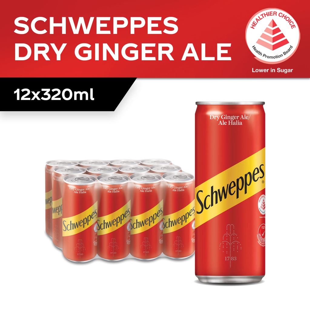 Schweppes Ginger Ale (12 x 320ml) Case (Halal) Shopee Singapore