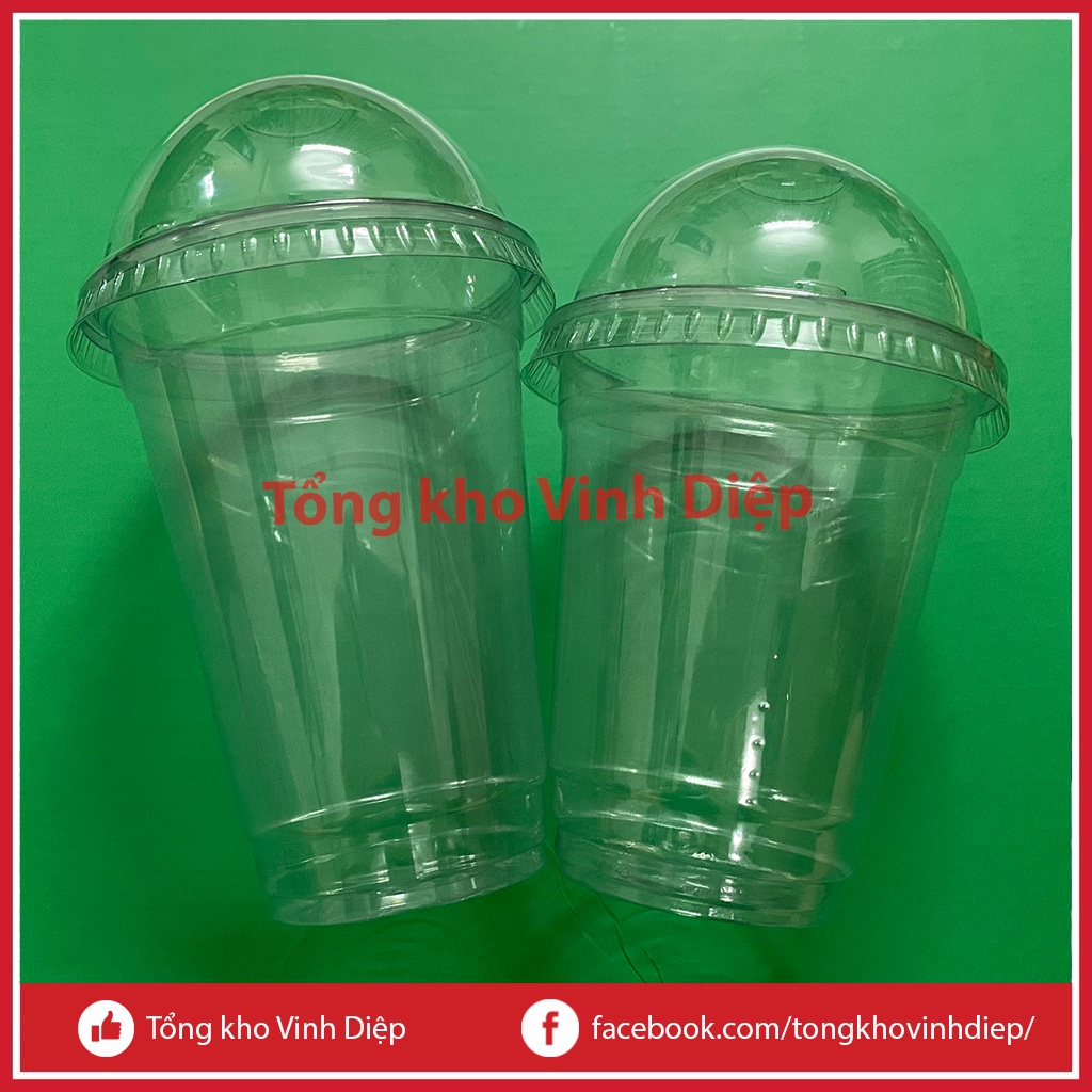 50 Plastic Cups, PET Plastic Cups With Lid For Milk Tea, Soft Drinks