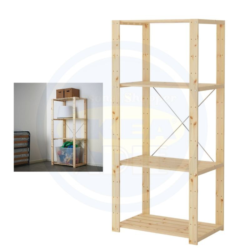 IKEA HEJNE OBSERVATOR Shelf Racks Shelving Unit Home Living Furniture Rak Kayu Living Room