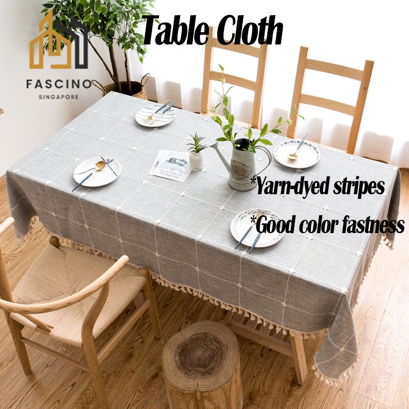 【SG】Dustproof Tablecloth Rectangle Decorative Table Cloth Washable