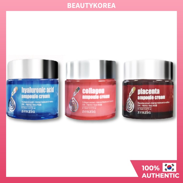 ZENZIA AMPOULE CREAM COLLAGEN / PLACENTA / HYALURONIC ACID 70ml