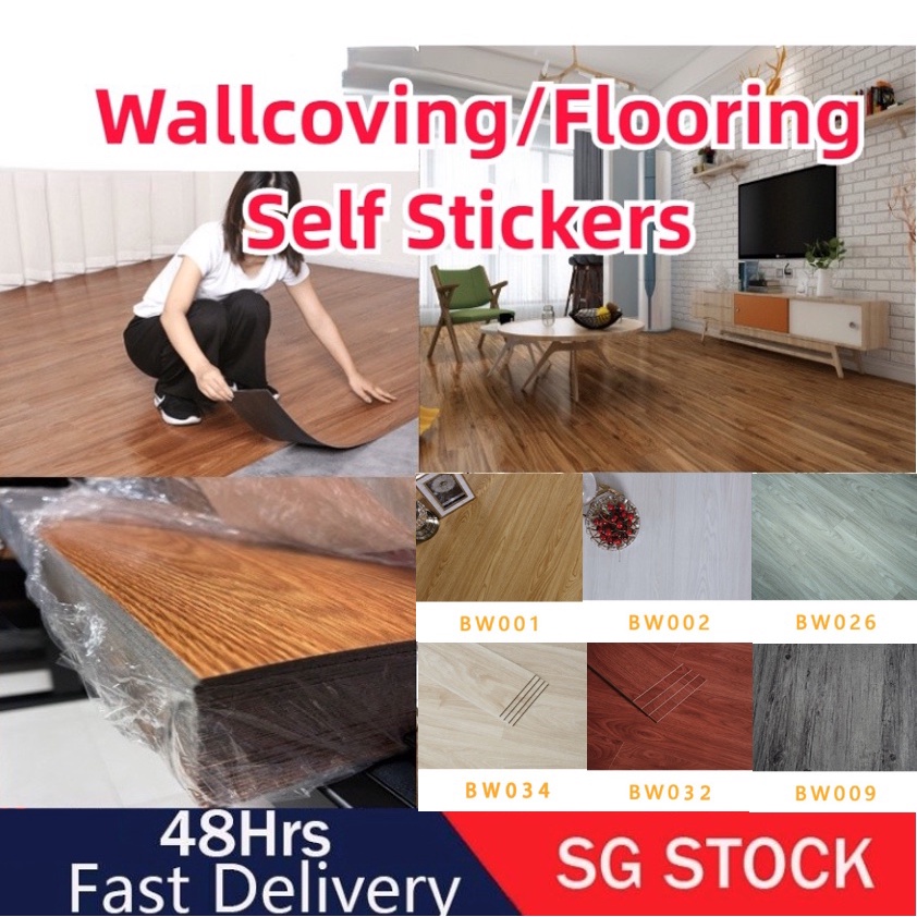 [SG Seller]WaterResistant Vinyl Flooring PVC Self Adhesive Wooden