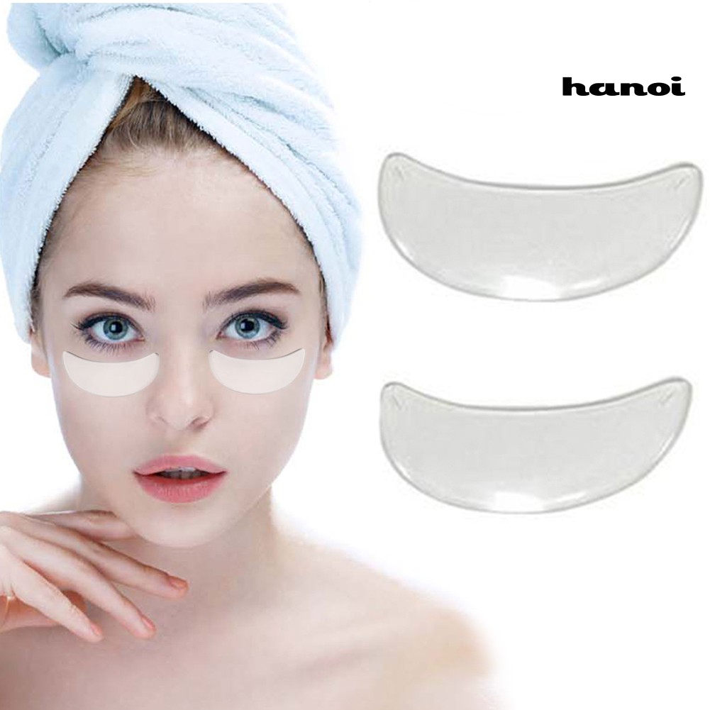 【HN】2Pcs Reusable Waterproof Silicone Antiwrinkle Eye Pads Flattening