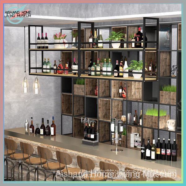 Nordic Iron Hanger Restaurant Wall Cupboard Kitchen Hanging Top Shelf