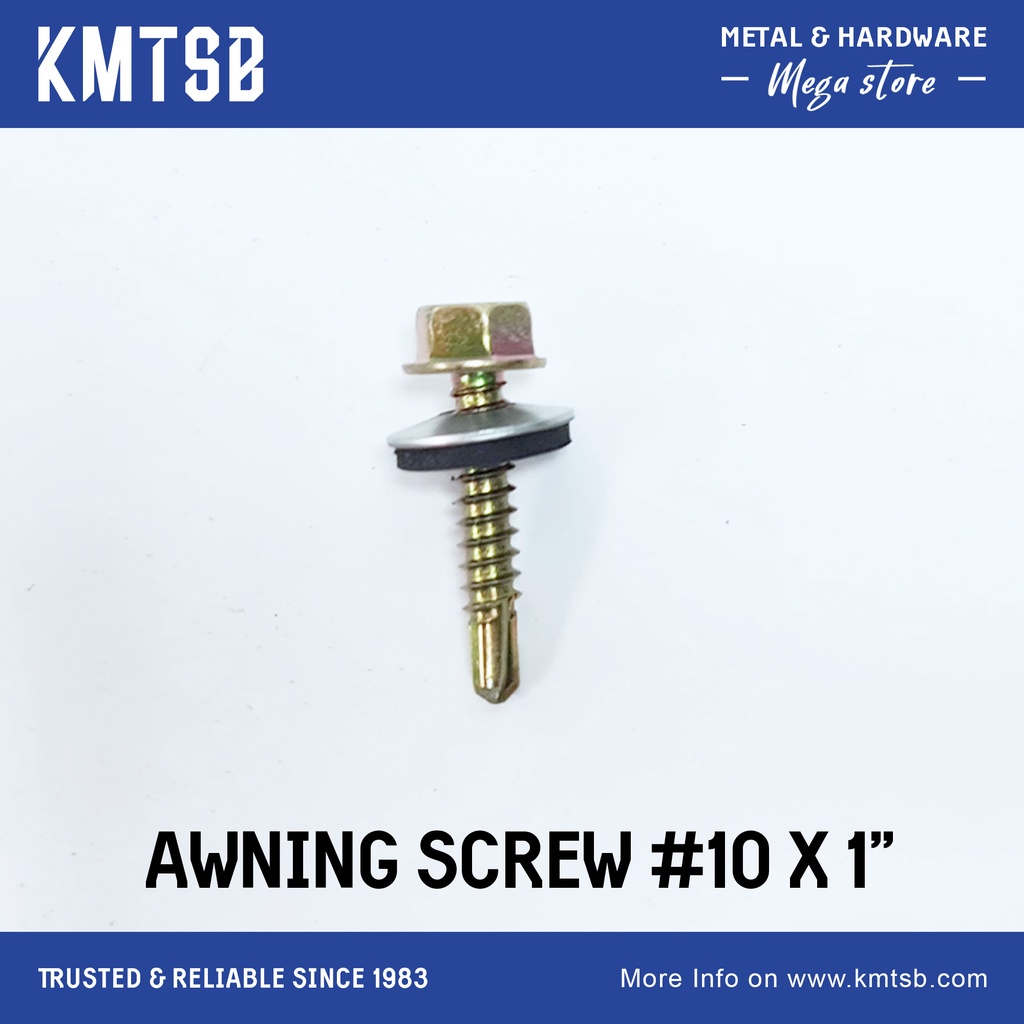 Awning Screw 10x 1" Hex Hexagon Head with Washer For Self Drilling