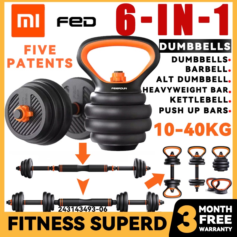 Dumbbell/barbell/kettlebell multifunctional dumbbell set Shopee Singapore