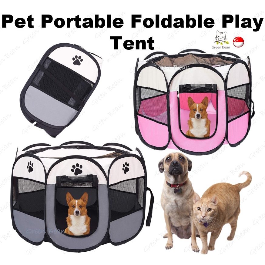 Portable Pet Dogs Tent Large Dog House Outdoor Folding Kennel Octagonal