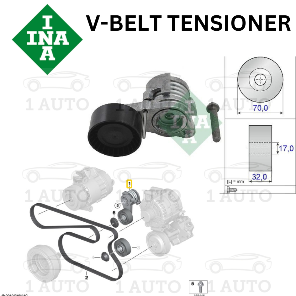 INA VBELT TENSIONER BMW F10 523i 528i 530i N52 N53 ENGINE F01 F02 730i