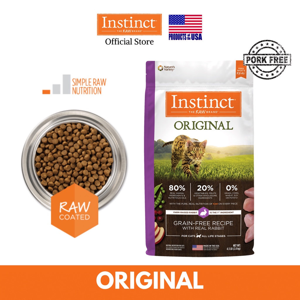 Instinct Original Grain Free Rabbit Dry Cat Food 4.5kg Shopee Singapore